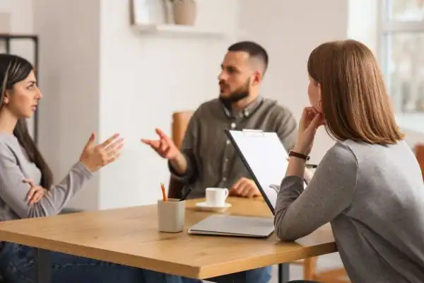 Image of couple access free mediation using family mediation voucher scheme Rayleigh