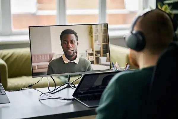 Man attending online mediation Rayleigh MIAMS session